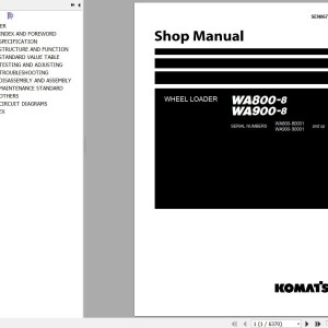 Komatsu WA800-8 WA900-8 Shop Manual SEN06799-10