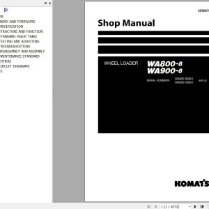 Komatsu WA800-8 WA900-8 Shop Manual SEN06799-11