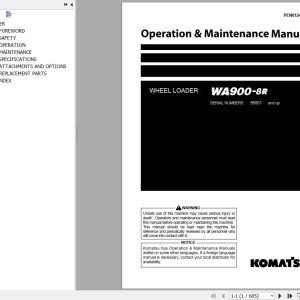 Komatsu WA900-8R Operation & Maintenance Manual PEN01246-07