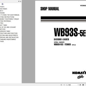 Komatsu WB93S-5E0 Shop Manual WEBM008301