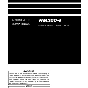 Komatsu HM300-5 Operation & Maintenance Manual PEN01447-04