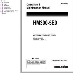 Komatsu HM300-5E0 Operation & Maintenance Manual EENAM03880