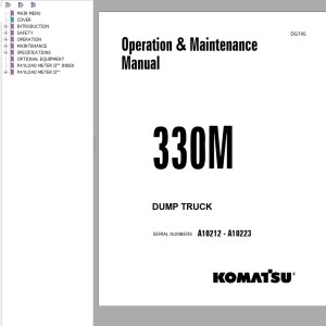 Komatsu 330M Operation & Maintenance Manual DG745