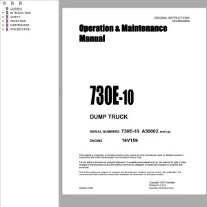 Komatsu 730E-10 Operation & Maintenance Manual CEAM034506