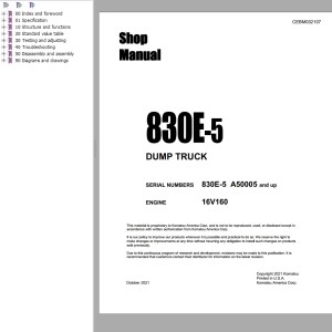 Komatsu 830E-5 Shop Manual CEBM032107