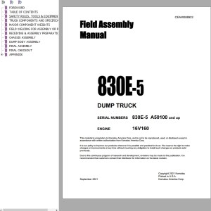 Komatsu 830E-5 Field Assembly Manual CEAW008922