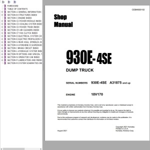 Komatsu 930E-4SE Shop Manual CEBM030102