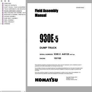Komatsu 930E-5 Field Assembly Manual CEAW010622