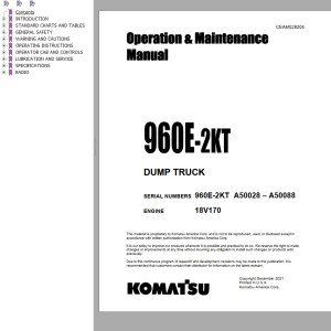 Komatsu 960E-2KT Operation & Maintenance Manual CEAM028204