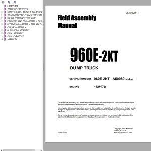 Komatsu 960E-2KT Field Assembly Manual CEAW006511