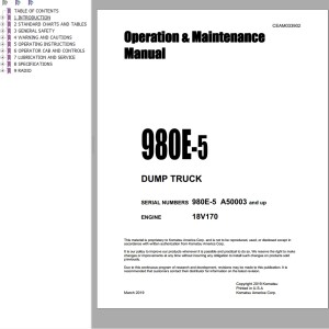 Komatsu 980E-5 Operation & Maintenance Manual CEAM033902