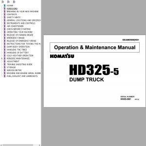 Komatsu HD325-5 Operation & Maintenance Manual SEAM05660501