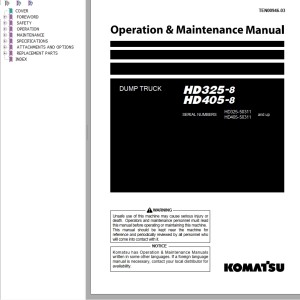 Komatsu HD325-8 HD405-8 Operation & Maintenance Manual TEN00946-03