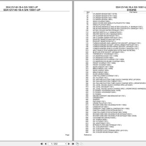 Komatsu SDA12V140-1B-A 10001-UP Engine Parts Catalog PDF