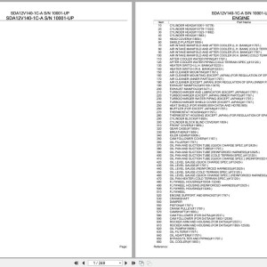 Komatsu SDA12V140-1C-A 10001-UP Engine Parts Catalog PDF
