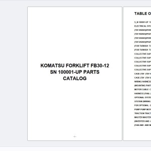 Komatsu FB30-12 SN 100001-UP Spare Parts Catalog PDF