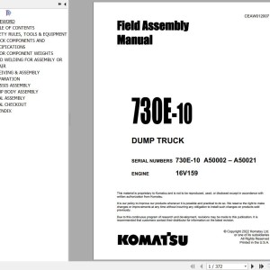 Komatsu 730E-10 Field Assembly Manual CEAW012007