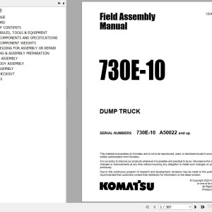 Komatsu 730E-10 Field Assembly Manual CEAW012102