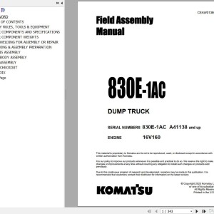 Komatsu 830E-1AC Field Assembly Manual CEAW013800