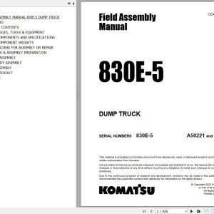 Komatsu 830E-5 Field Assembly Manual CEAW011700