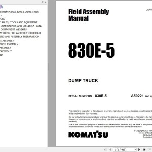 Komatsu 830E-5 Field Assembly Manual CEAW011701