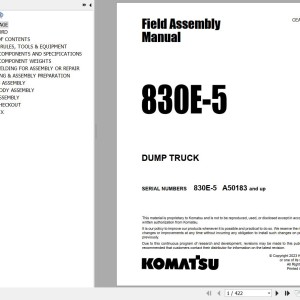 Komatsu 830E-5 Field Assembly Manual CEAW013900