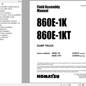 Komatsu 860E-1K 860E-1KT Field Assembly Manual CEAW007202