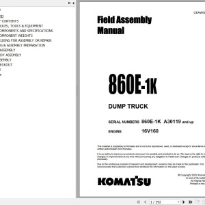 Komatsu 860E-1K Field Assembly Manual CEAW009650