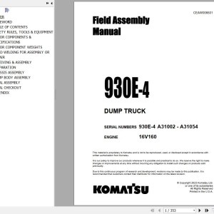 Komatsu 930E-4 Field Assembly Manual CEAW006601