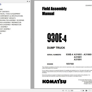 Komatsu 930E-4 Field Assembly Manual CEAW007701