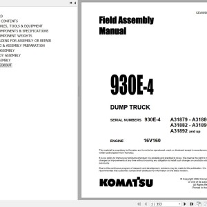 Komatsu 930E-4 Field Assembly Manual CEAW007715