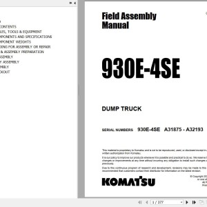 Komatsu 930E-4SE Field Assembly Manual CEAW007016
