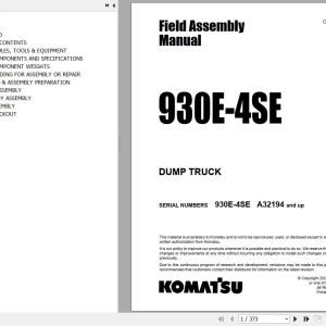 Komatsu 930E-4SE Field Assembly Manual CEAW011300