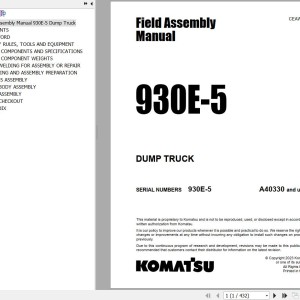 Komatsu 930E-5 Field Assembly Manual CEAW011800