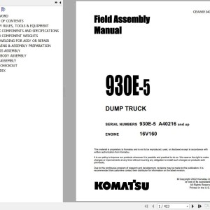Komatsu 930E-5 Field Assembly Manual CEAW013401