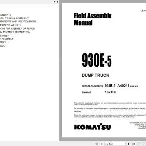 Komatsu 930E-5 Field Assembly Manual CEAW013402