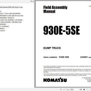 Komatsu 930E-5SE Field Assembly Manual CEAW010800