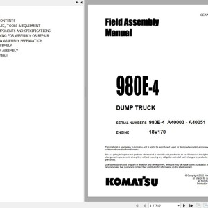 Komatsu 980E-4 Field Assembly Manual CEAW008102