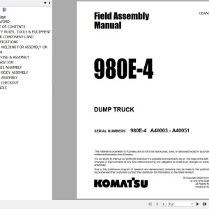 Komatsu 980E-4 Field Assembly Manual CEAW008103
