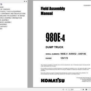 Komatsu 980E-4 Field Assembly Manual CEAW008112