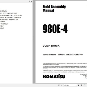 Komatsu 980E-4 Field Assembly Manual CEAW008113