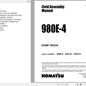 Komatsu 980E-4 Field Assembly Manual CEAW011003