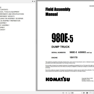 Komatsu 980E-5 Field Assembly Manual CEAW009705