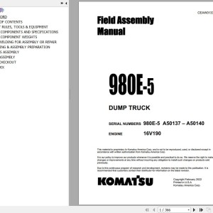 Komatsu 980E-5 Field Assembly Manual CEAW013302