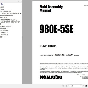 Komatsu 980E-5SE Field Assembly Manual CEAW013600