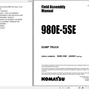Komatsu 980E-5SE Field Assembly Manual CEAW013601