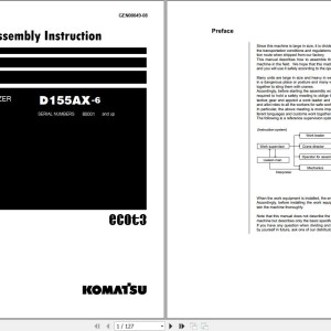 Komatsu D155AX-6 Field Assembly Manual GEN00049-08
