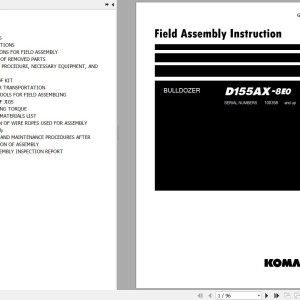 Komatsu D155AX-8E0 Field Assembly Manual GEN00193-02