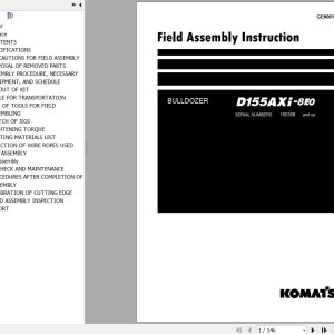 Komatsu D155AXI-8E0 Field Assembly Manual GEN00194-01