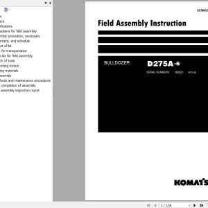 Komatsu D275A-6 Field Assembly Manual GEN00254-00